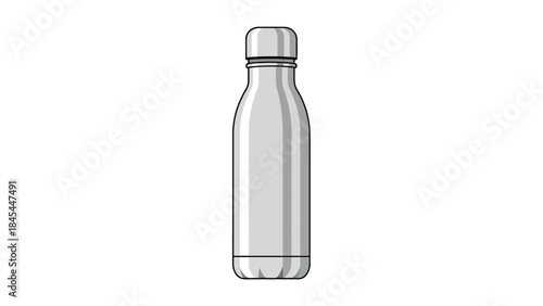  Reusable Stainless Steel Water Bottle Vector Icon