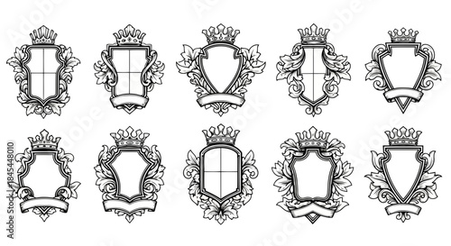 set of heraldic elements