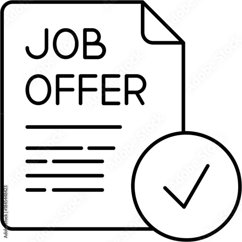 Line Art Job Offer Icon