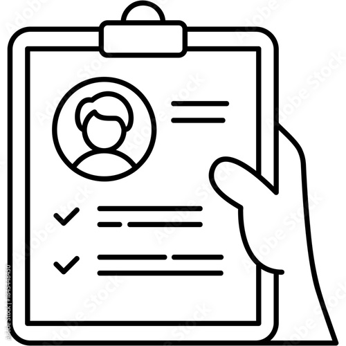 Line Art Resume Review Icon