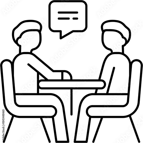Line Art Hr Interview Icon