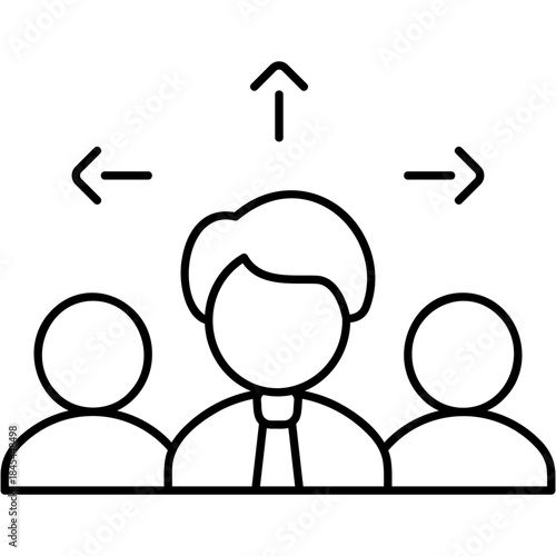 Line Art Team Expansion Icon