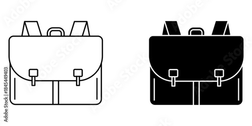 Bag school set icon on white background