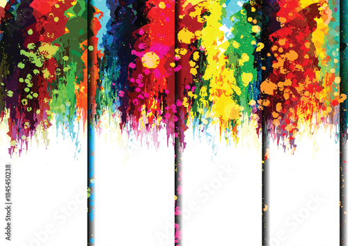 Abstract splatter paint colorful background design. illustration vector design.