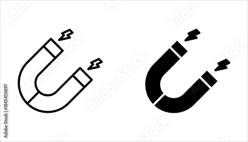 Magnet icon set. Magnet symbol vector illustration on white background