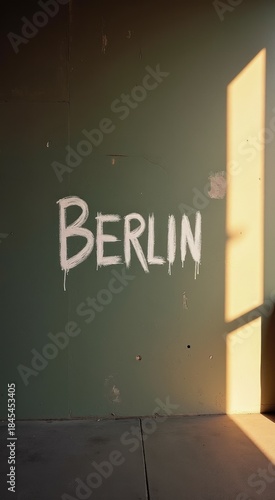Graffiti on the wall of a building with the word berlin written on it