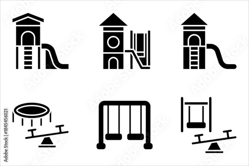 Playground icon set, of vector icons isolated on a white background.