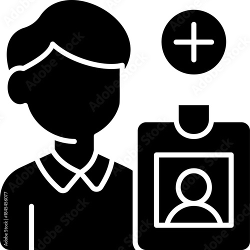 Glyph Solid New Employee Icon