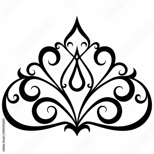 Black petal crown symbol floral