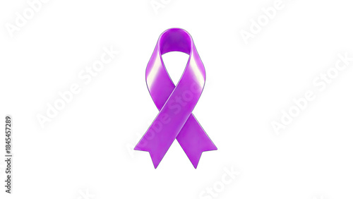 Purple Awareness Ribbon Isolated on White Background