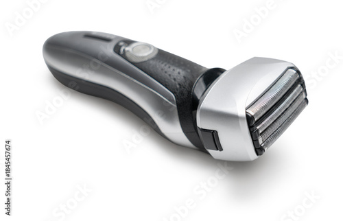 Men's electric shaving machine on a white isolated background