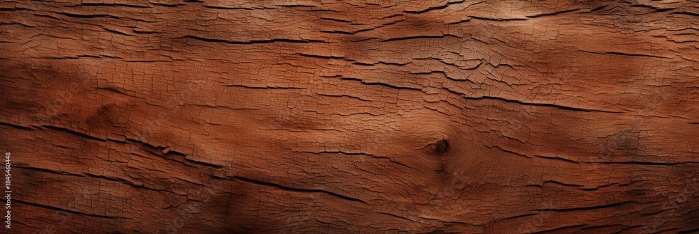 Obraz premium A close-up view of textured brown wood, showcasing natural grains and imperfections, ideal for design and decorative applications.