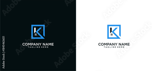 Logo design of K in vector for construction, home, real estate, building, property