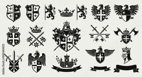 set of heraldic symbols