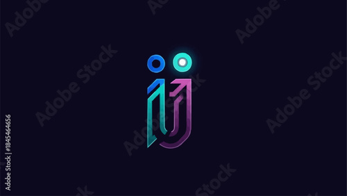 Abstract glowing digital art representing two figures with upward arrows.