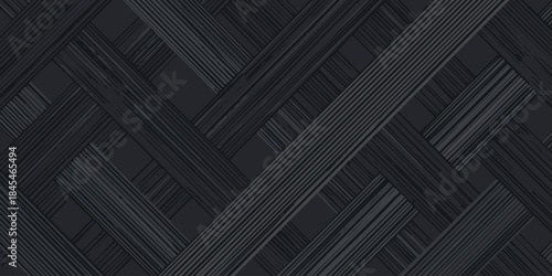 Dark Grey Abstract Woven Texture Background with Parallel Stripes