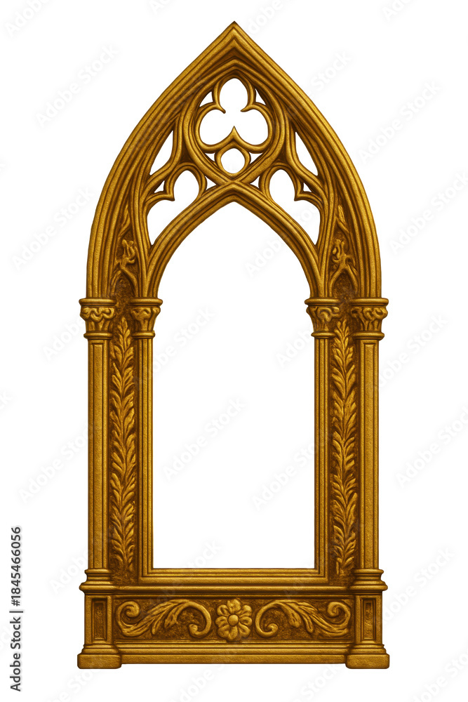 Fototapeta premium Gold vintage gothic ornate frame. Gold frame.