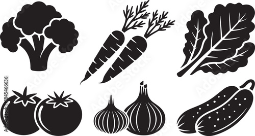 set of isolated vegetables and fruits on white background vector illustration