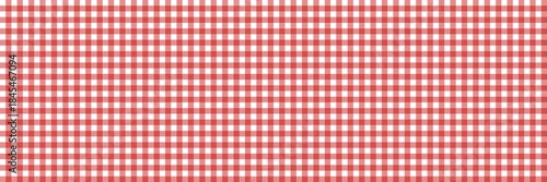 Red gingham check seamless pattern with classic picnic tablecloth style. Simple geometric background ideal for fabric, wallpaper, wrapping paper, kitchen decor, and retro design projects.
