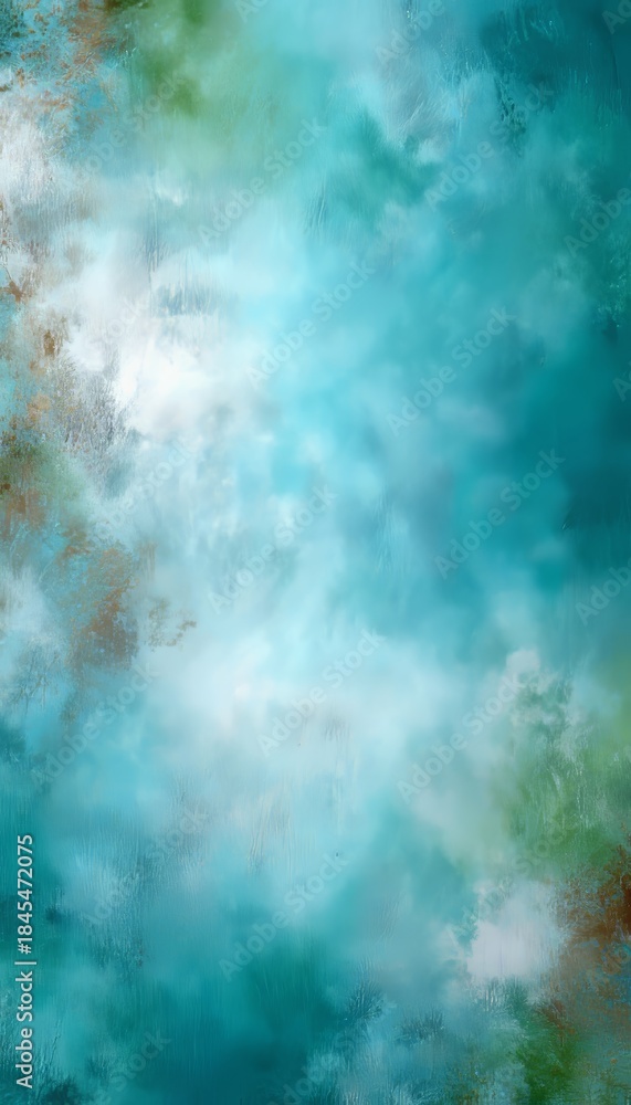 Obraz premium Subtle Aqua Gradient with Brush Grain Texture Creating a Calm and Modern Spring Landscape Background