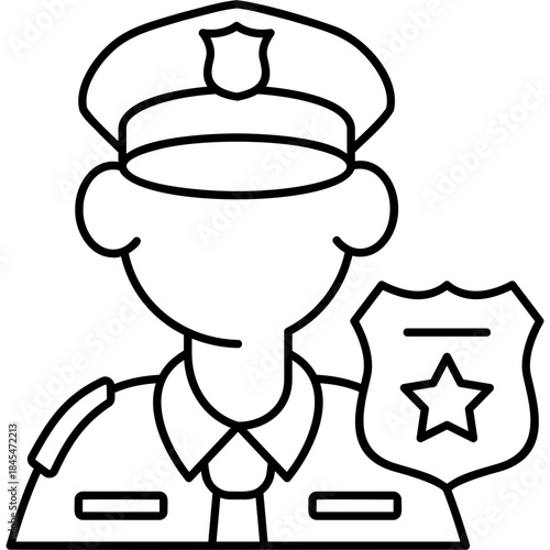 Line Art Law Enforcement Icon