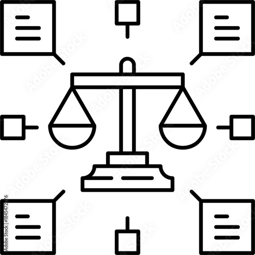 Line Art Legal Framework Icon