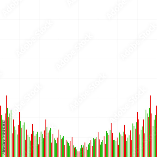 A Financial volume indicator on square grid backgroound - Stock market volatile background - Economic wallpaper concept. Using for presentation, Economy news , Investment plan.