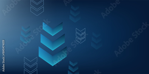 business arrow up growth technology on grid line dark blue background. graph stock market trading investment.