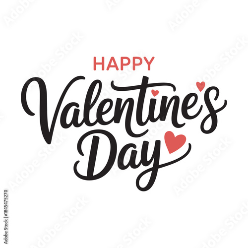 Happy Valentine's Day Lettering, vector illustration 