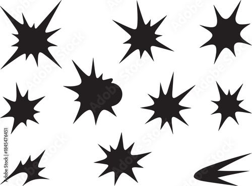 Dynamic Explosion and Energy Burst Shapes – Motion Design Vector Set.