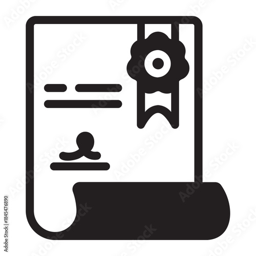 certificate glyph icon