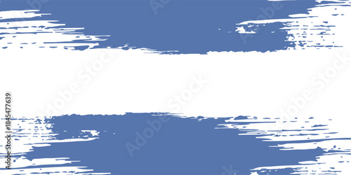 White grunge distressed texture on blue background. Thick brush strokes grungy backdrop, Grunge banner, paint texture