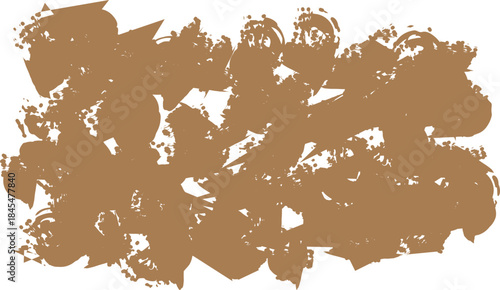 Brown abstract art with white background and organic shapes