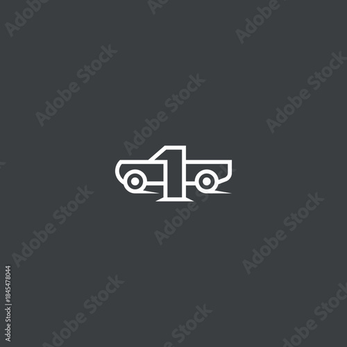 Pickup truck number one logo.