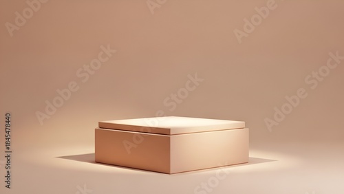 Minimal Luxury Beige Product Box Mockup on Soft Neutral Background