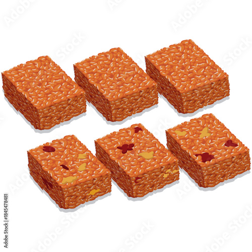 yaksik, yakbap sweet Korean dish vector.