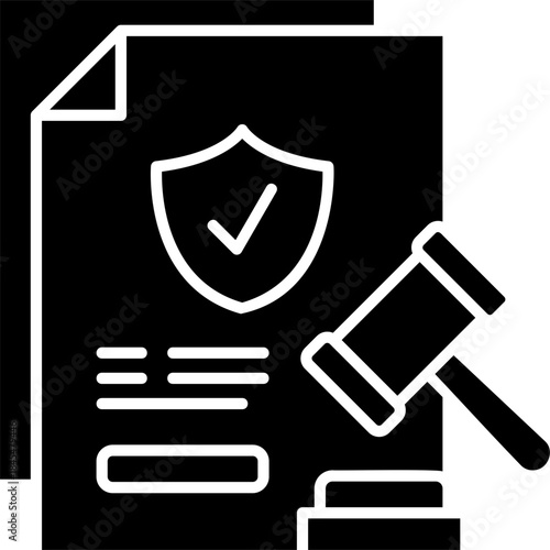Glyph Solid Legal Compliance Icon
