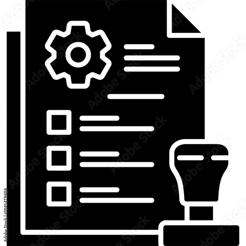 Glyph Solid Regulatory Check Icon