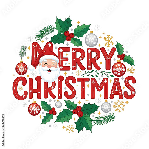 christmas card with santa claus