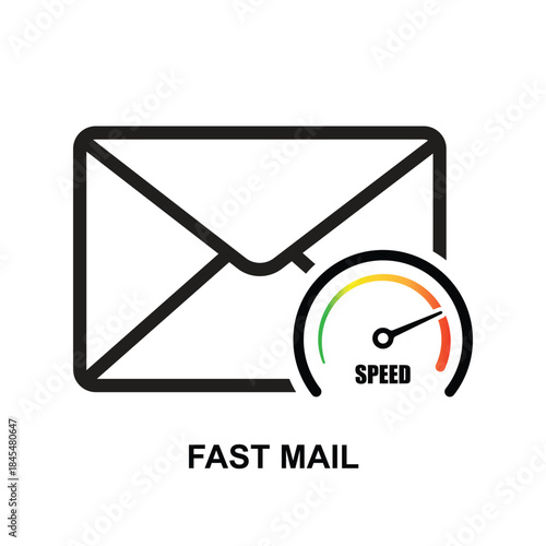 Fast mail icon isolated on background vector illustration.Non AI generate.