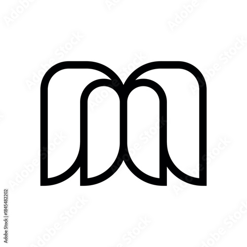Modern Minimalist M,MM Logo For Brand Identity