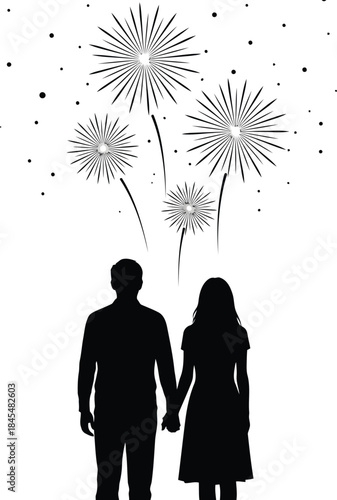 Couple watching fireworks together on a special occasion