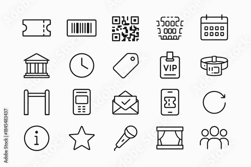 Set of minimalist icon designs for business and everyday use