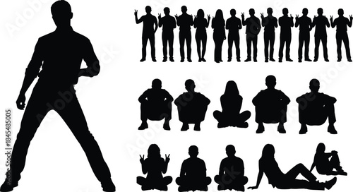 Amusement Park Skyline Silhouette with Roller Coasters, Merry-Go-Round, and Tents, Flat Vector Illustration, Fairground Entertainment Scene