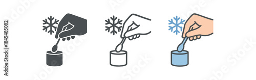 cryosurgery hand holding cotton swab cooled metal cup concept