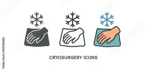 cryosurgery patient hand resting on pillow with snowflake marker
