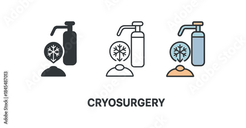 cryosurgery small benign mole symbol with freeze arrow overlay