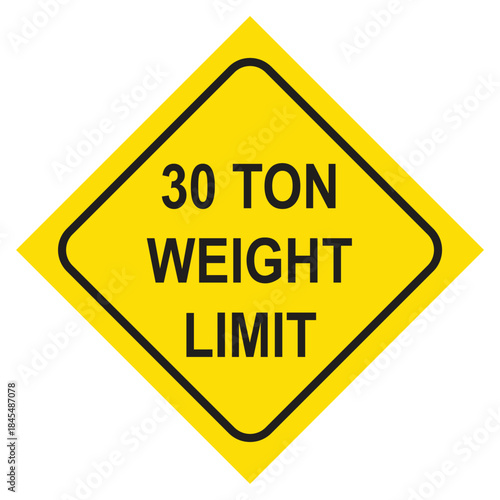 30 TON WEIGHT LIMIT sign Victor Illustration