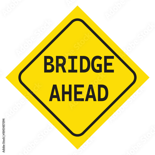 Bridge Out Ahead Sign Victor Illustration