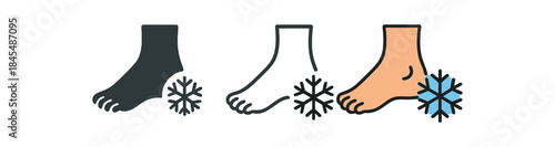 cryosurgery simple profile of foot with snowflake near heel